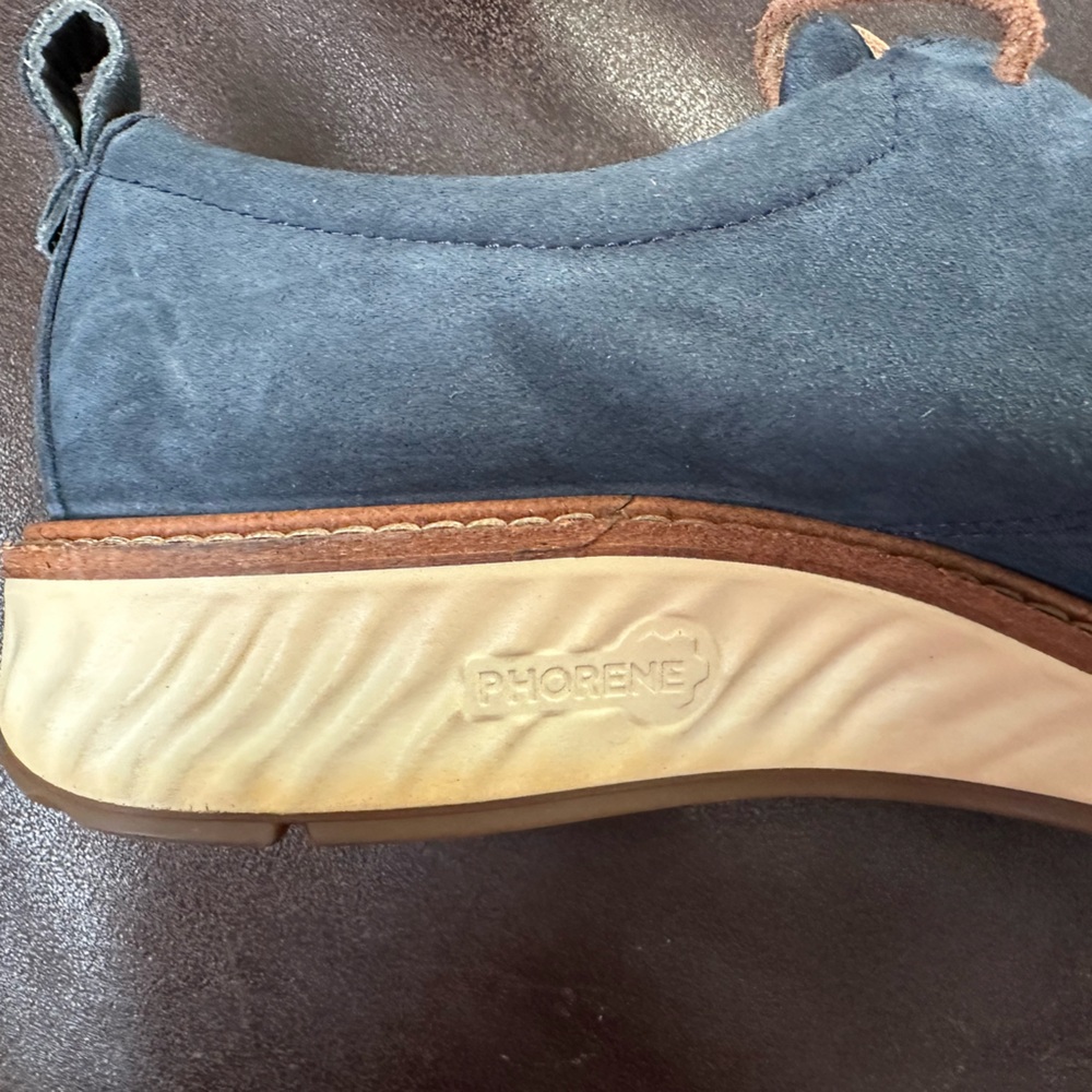 Ecco Dark Blue Suede Lace-Up Derbys - Picture 9 of 10